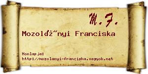 Mozolányi Franciska névjegykártya